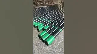 Oil Casing Spray Painting Operation In Progress